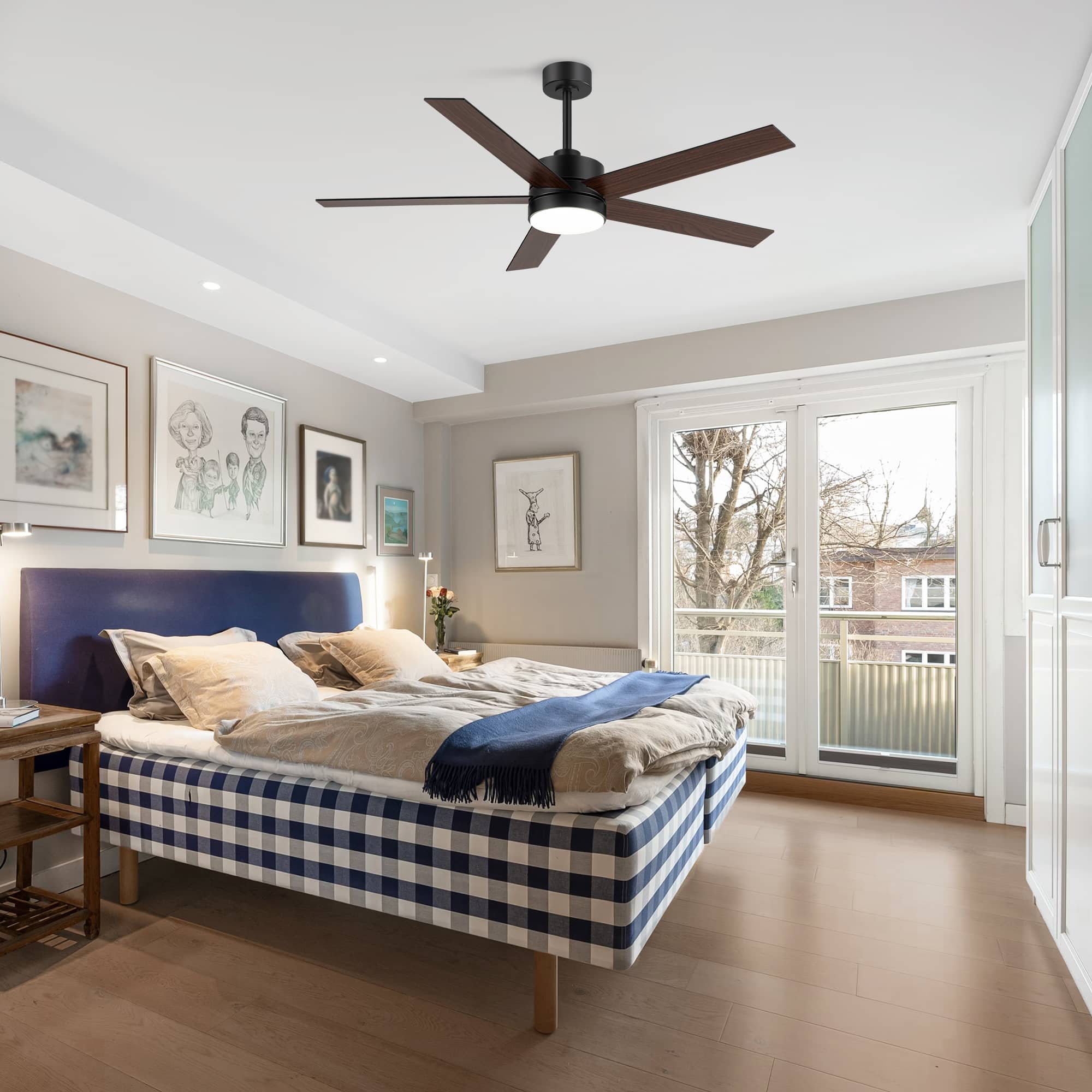 Breezary 56 in Indoor Ceiling Fan with 6 Speed Reversible DC Motor