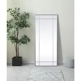 Elegant Decor - French Panel Full Length Mirror 30x70 Inch In - Silver