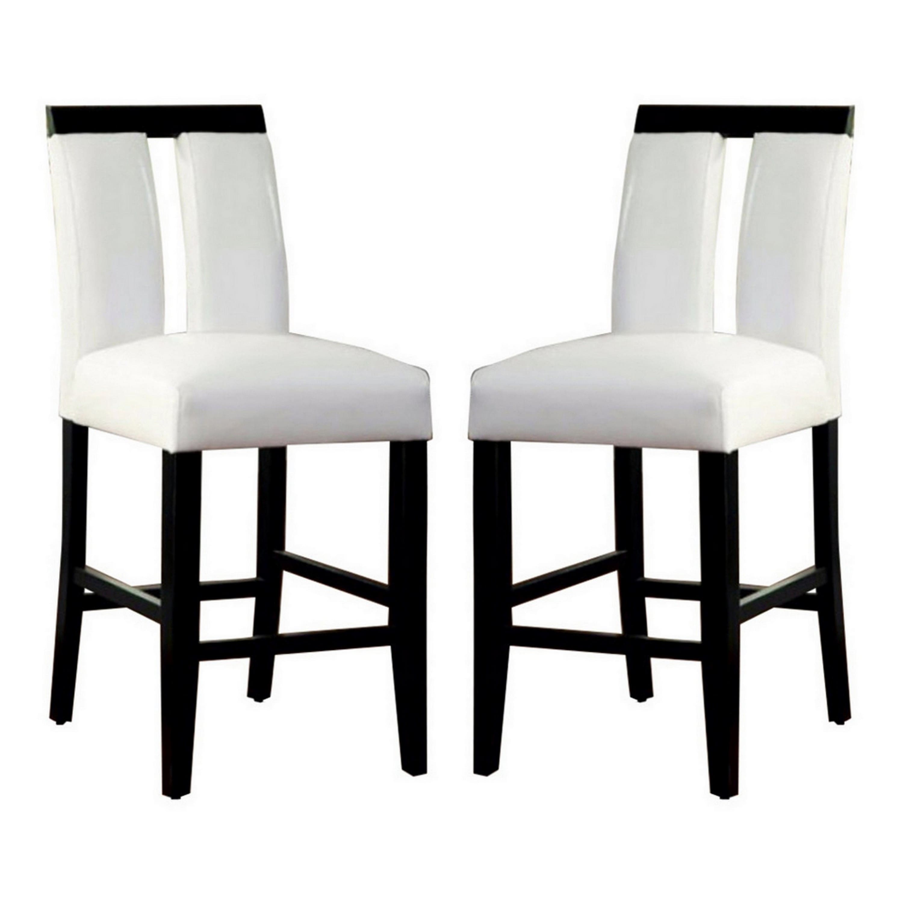 Manhattan Lane - Luminar II Contemporary Counter Height Chair, Set of 2 - Black, White