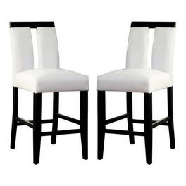 Manhattan Lane - Luminar II Contemporary Counter Height Chair, Set of 2 - Black, White