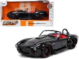 Jada - 1965 Shelby Cobra 427 S/C Black with Stripes and Red Interior "Bigtime Muscle" Series 1/24 - Matt Black And Red