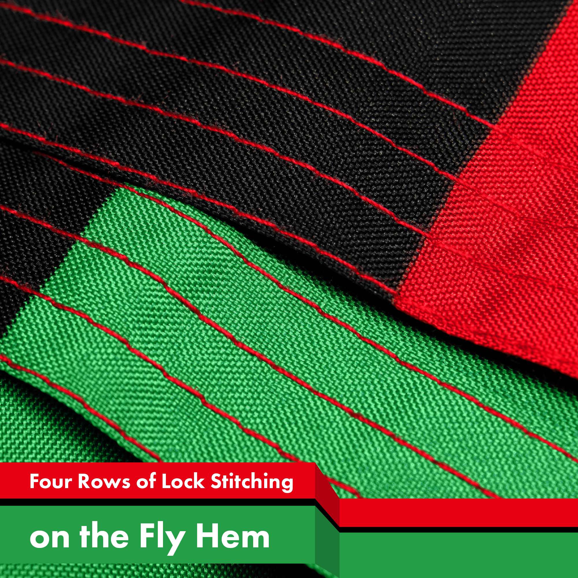Four Rows of Lock Stitching on the Fly Hem