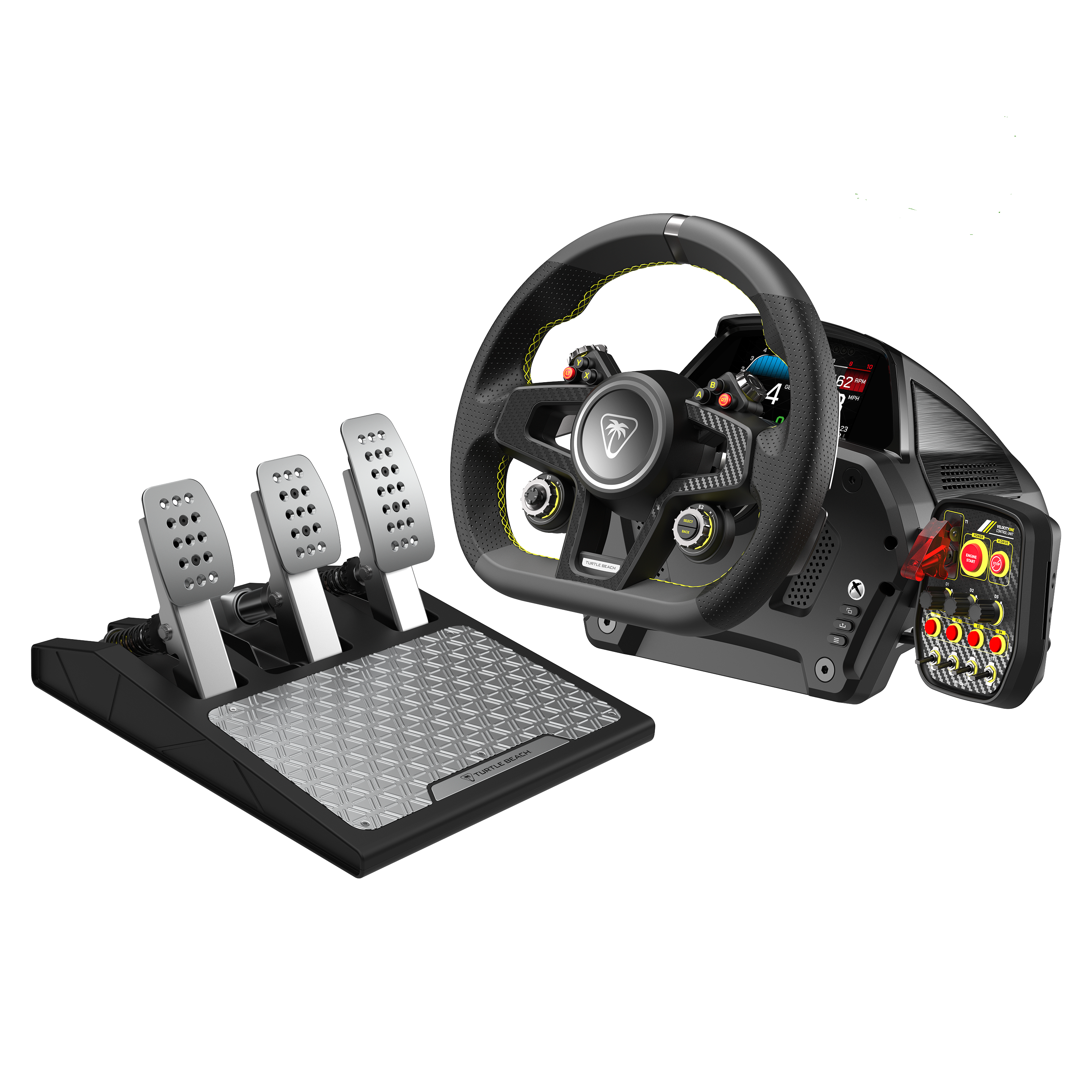 Turtle Beach - VelocityOne Race Wheel & Pedal System for Xbox Series X|S, Windows PCs – Force Feedback, & Three Pedals - Black - Front_Zoom