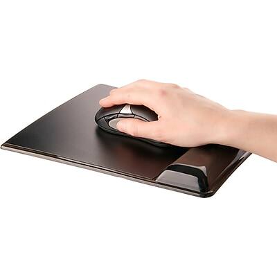Alt View 1. Fellowes - Wrist Support Gel Non-Skid Mouse Pad/Wrist Rest Combo, Black (9182301) - Black.