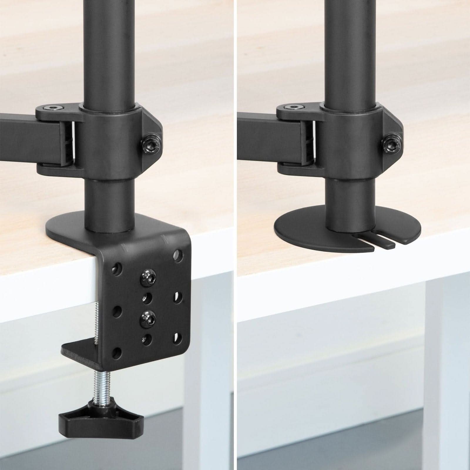 Alt View 4. Mount-It! - Adjustable Laptop & Monitor Desk Mount for Up to 17″ Laptop & Up to 27″ Monitor with Full Motion, Black - Black.