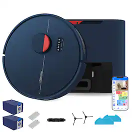 bObsweep - Dustin Robot Vacuum & Mop, Auto-Empty Odor Control Dock with 1 Gal Capacity, Privacy Focused U.S. Software - Original Version in Navy