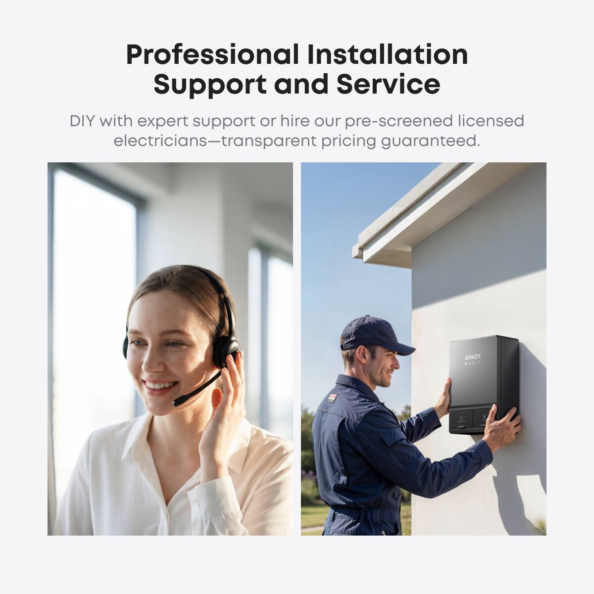 Professional Installation Support and Service

DIY with expert support or hire our pre-screened licensed electricians—transparent pricing guaranteed.