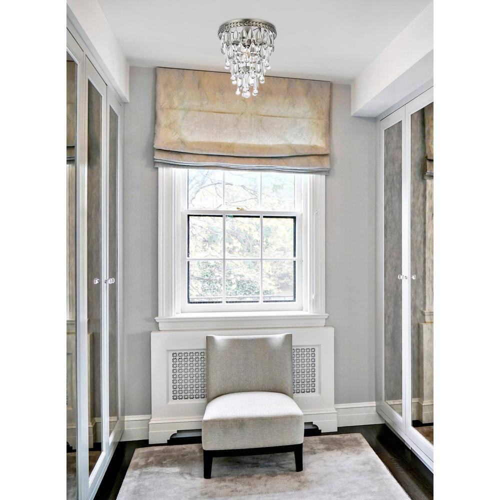 Alt View 3. Urban Classic - Nordic 1 light antique silver Flush Mount Clear Royal Cut Crystal - Antique Silver.