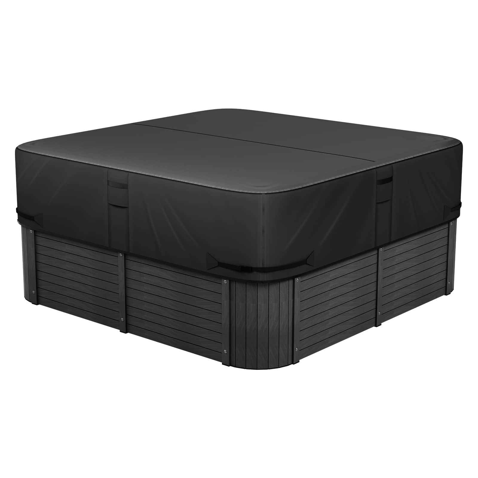 VEVOR - Outdoor Hot Tub Cover, 88 x 88 x 20 Inch Weatherproof and Waterproof Hot Tub Cover Protector - Black