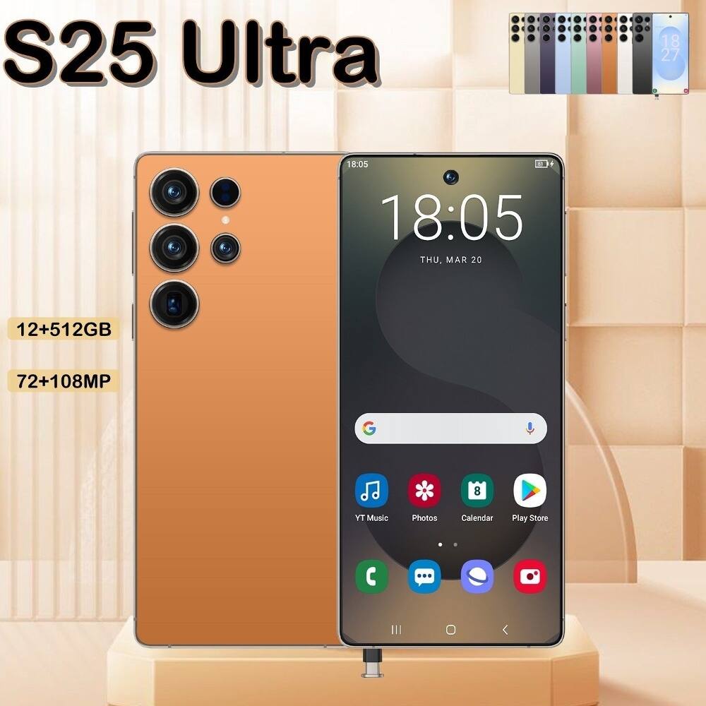 S25 Ultra 18:05 S 18:05 THU, MAR 20 12+512GB 72+108MP G 8 YT Music Photos Calendar Play Store