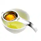 Front. Kitcheniva - Egg Yolk White Separator Kitchen Tool - Silver.