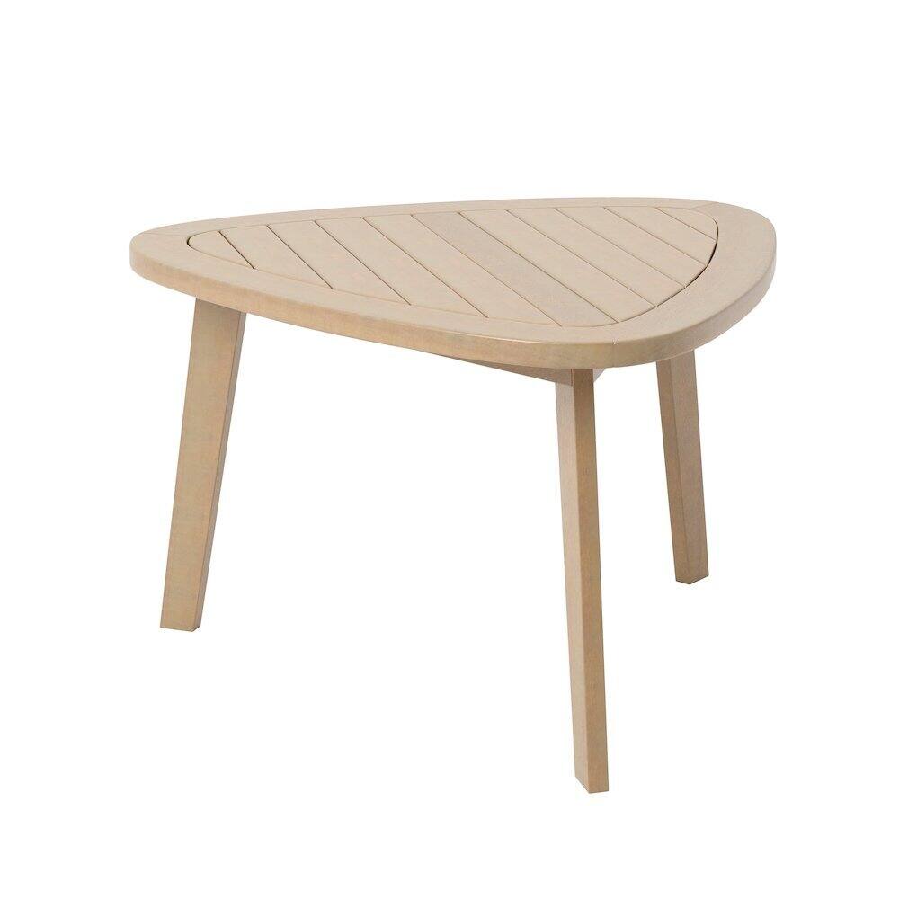 Alt View 2. Outdoor Escape - Solid Wood Patio End Table in Beige, Small Outdoor Table for Patios - Beige.