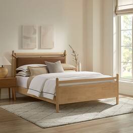 Leni Wood Platform Bed Frame by Modway - Light Oak Canyon