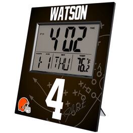 Keyscaper - Deshaun Watson Cleveland Browns Digital Desk & Wall Clock - Multicolor