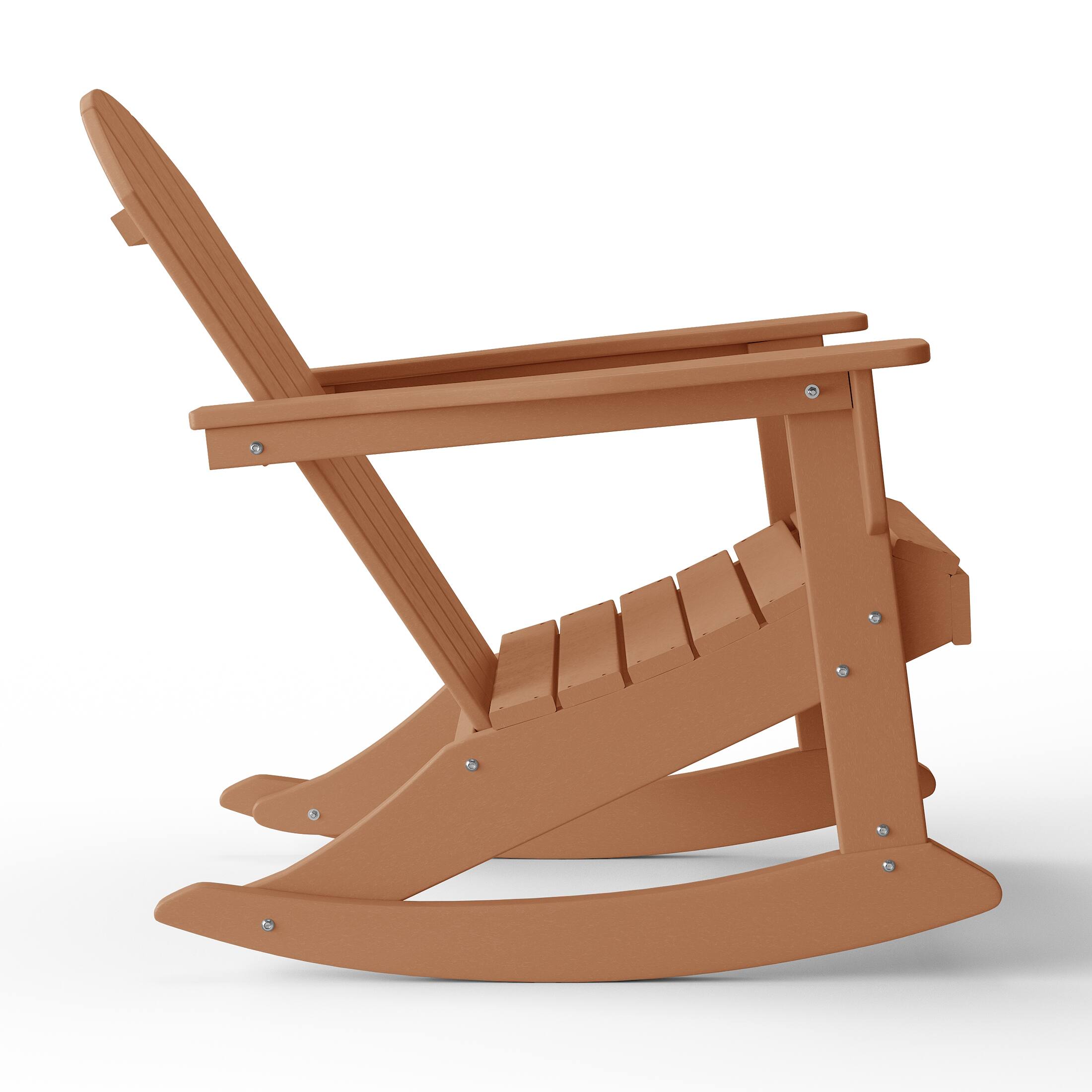 Left. WestinTrends - WestinTrends Malibu Outdoor / Patio Poly Adirondack rocking chair - Teak.