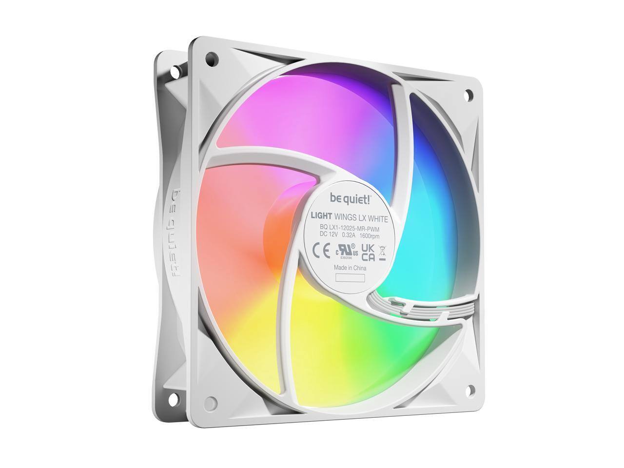 be quiet!  
LIGHT WINGS LX WHITE  
BO LX1-12025-MR-PWM  
DC 12V 0.32A 1600rpm  
CE  
cULus  
UK  
CA  
Made in China