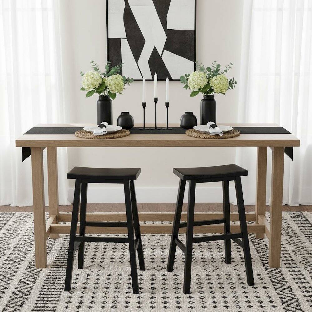 Alt View 2. FurniFact - 29 Inch Bar Stool - Black.