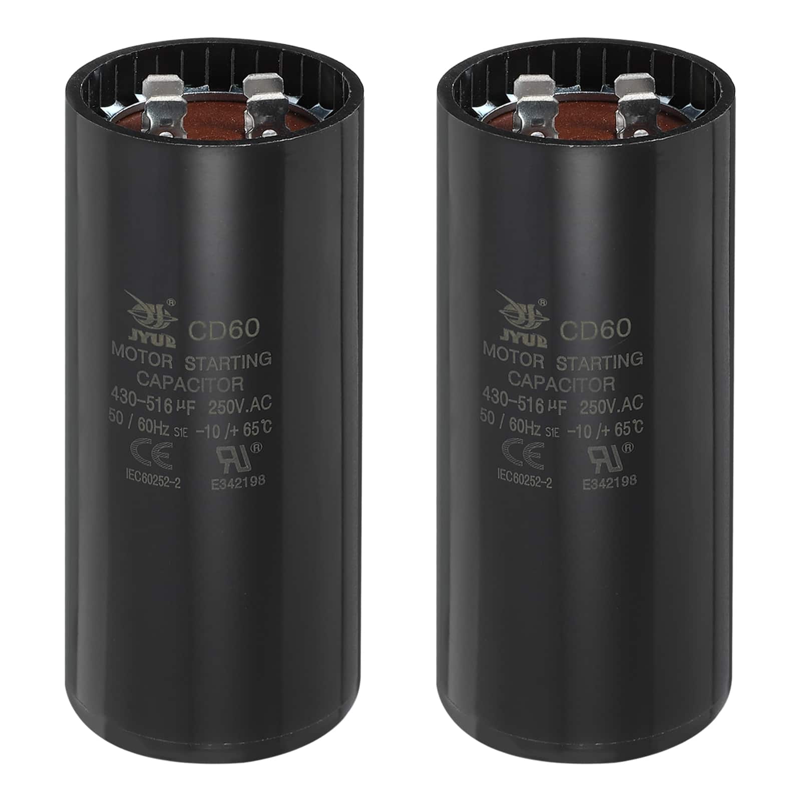 Unique Bargains - 2pcs CD60 Capacitor 430-516 Mfd, 250 VAC Run Motor Start for Electric Fan/Well Pump