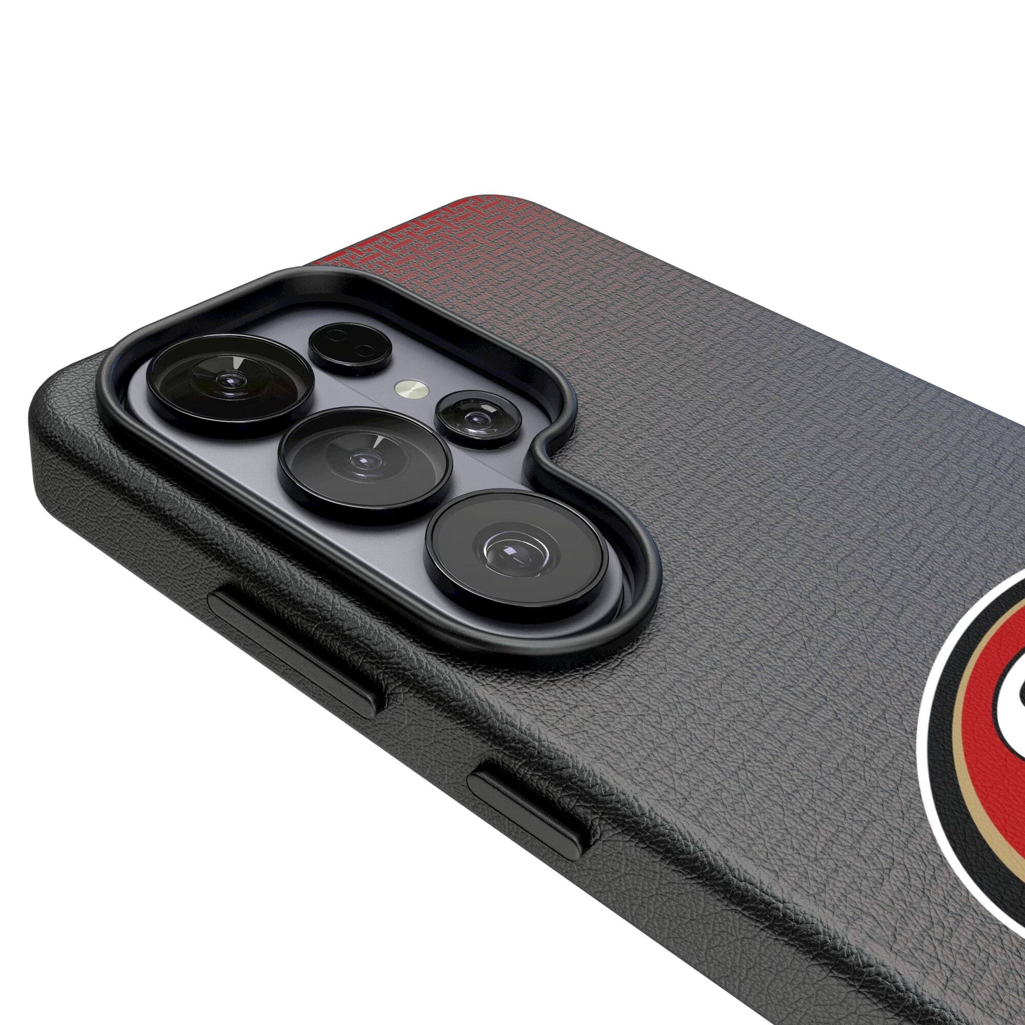 Alt View 2. Keyscaper - San Francisco 49ers Linen Galaxy Magnetic Bump Case - S25 - Black.