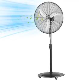 VEVOR - 30-Inch High Velocity Pedestal Fan,9100 CFM Industrial Standing Floor Fan with 85° Oscillating,3-Speed Adjustable Height - Black