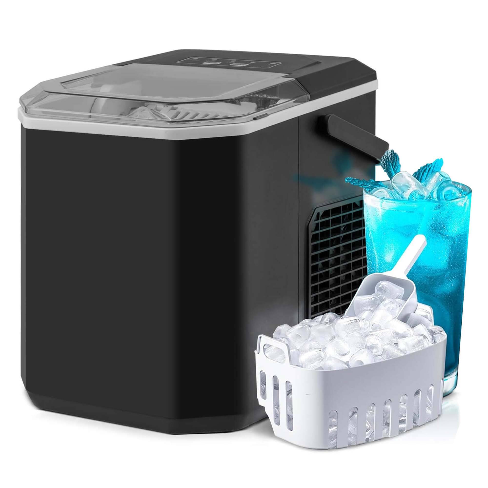 Alt View 16. Costway - Countertop Ice Maker Portable Ice Making Machine 6-13 Mins 9 Ice 26.5 lbs/24 Hrs Black - Black.
