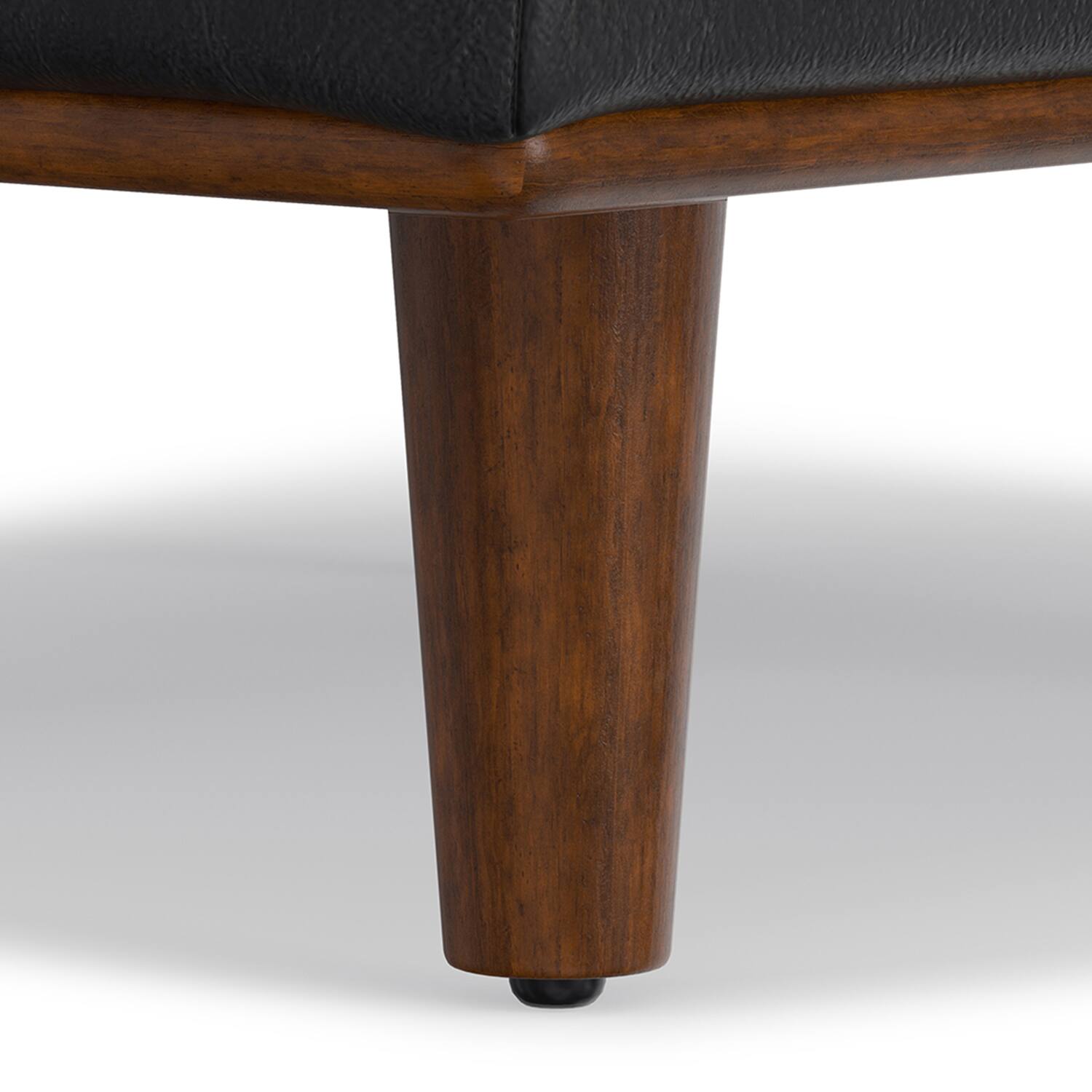 Alt View 1. Simpli Home - Morrison 49 inch Wide Mid-Century Modern Table Ottoman in Lead Black Genuine Leather - Lead Black.