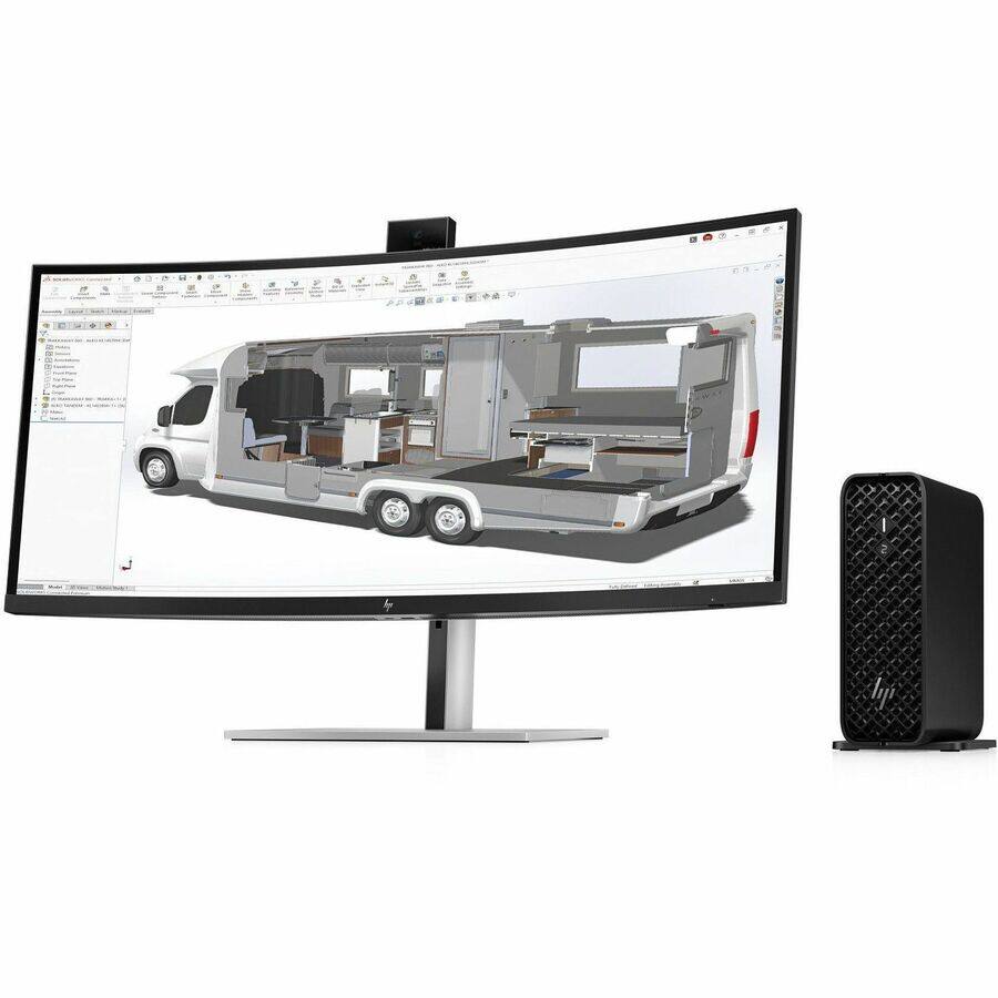 Alt View 5. HP - HP Z2 Mini G1i Workstation - 1 x Intel Core Ultra 7 265 - 32 GB - 1 TB SSD - Mini PC - Black - Intel W880 Chip - Windows - Black.