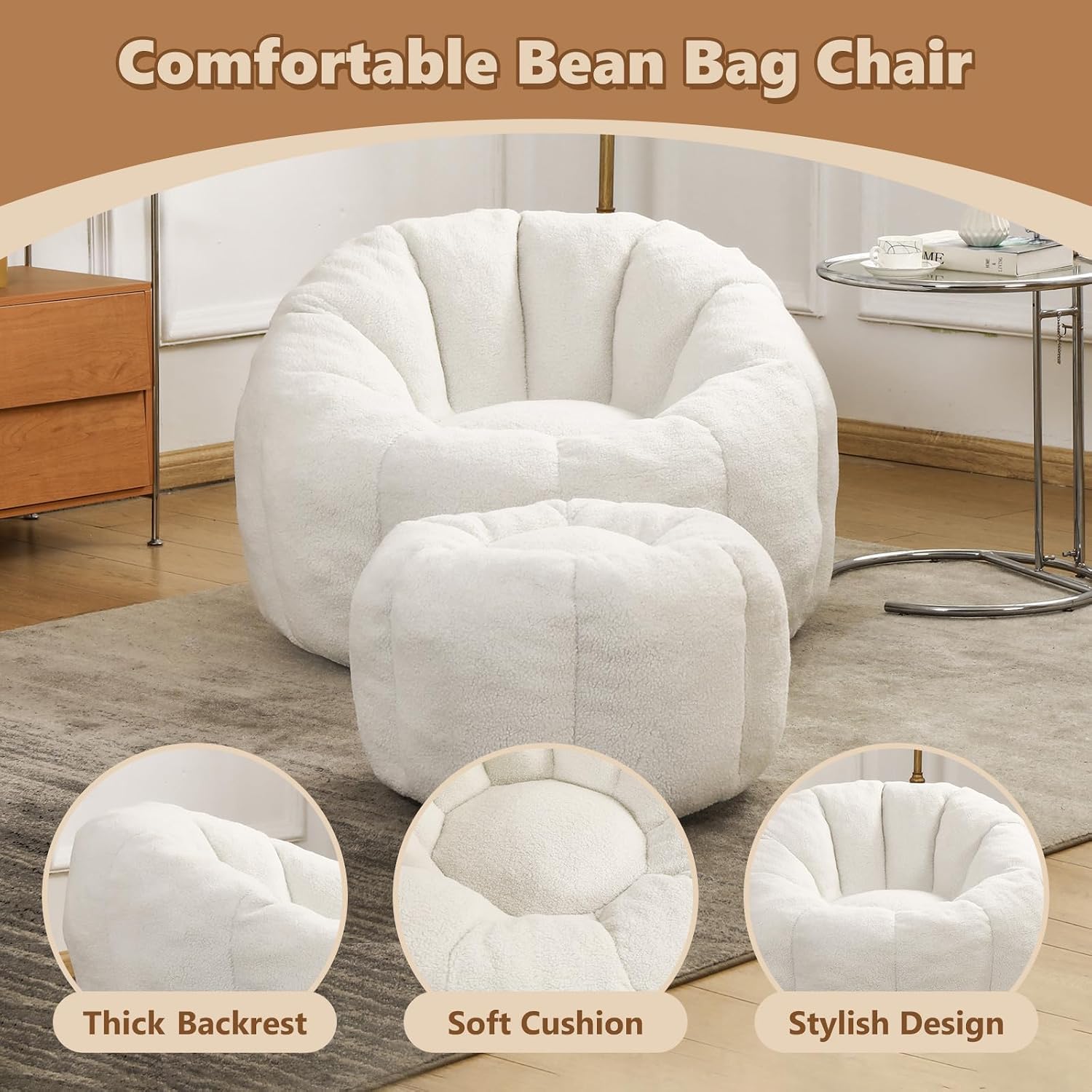 Comfortable Bean Bag Chair

- Thick Backrest
- Soft Cushion
- Stylish Design