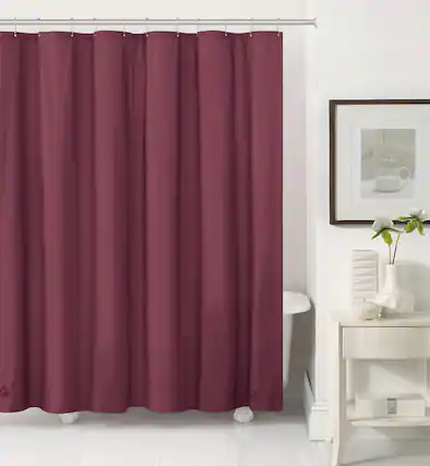 Front. Kate Aurora - Kate Aurora Hotel Heavy Duty 10 Gauge Vinyl Shower Curtain Liners - Burgundy 72" x 72" Standard Shower Curtain Liner - Burgundy.