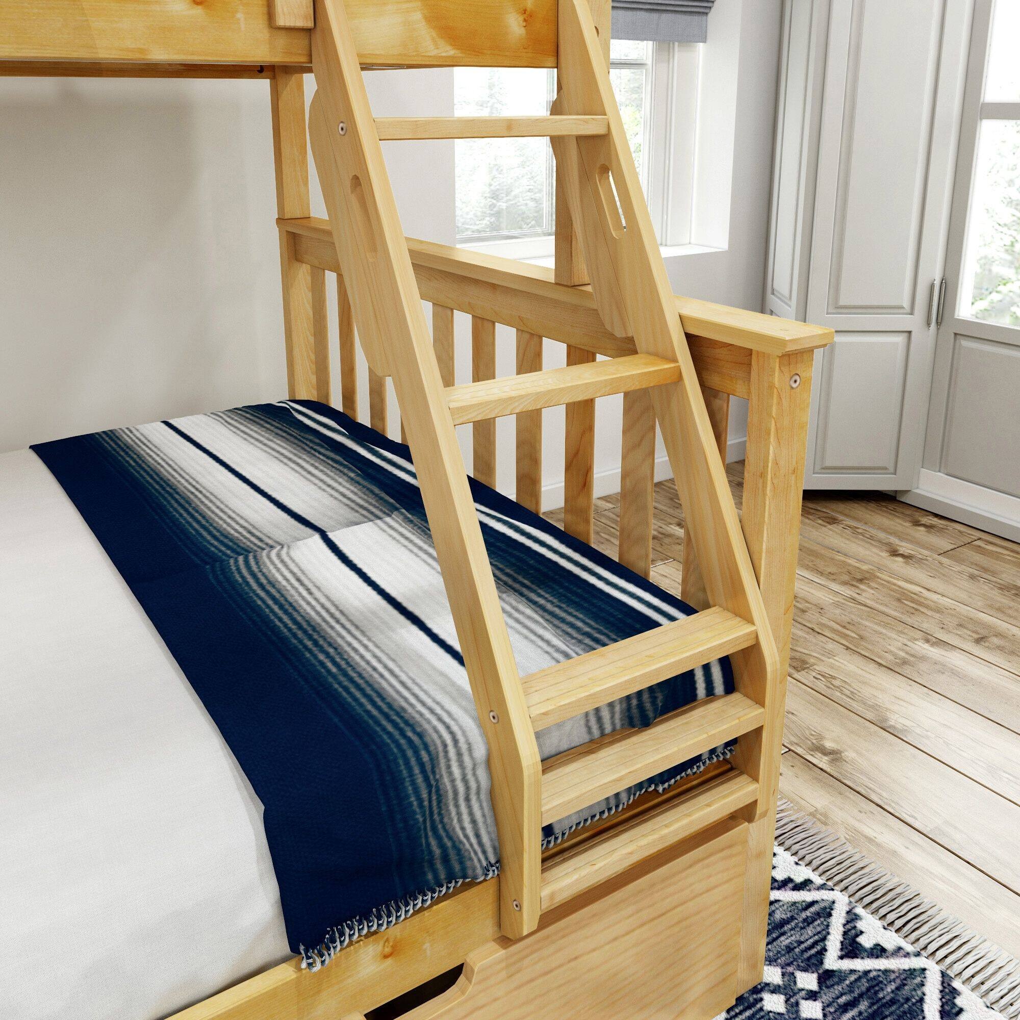Alt View 3. Plank+Beam - Classic Twin over Full Bunk Bed Bed + Underbed Storage, Natural - Natural.