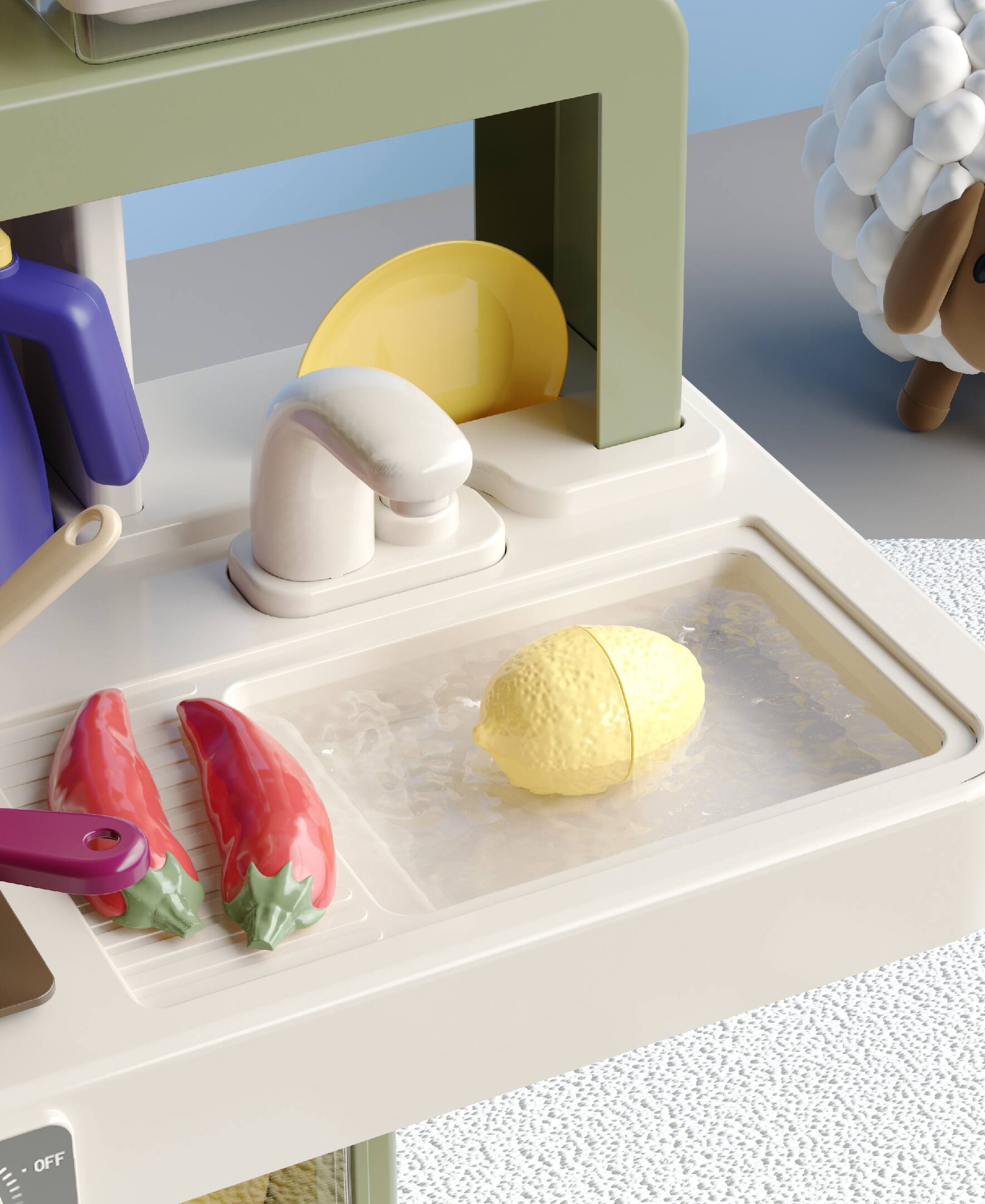 Alt View 2. Sugift - 88-Piece Kids Play Kitchen Set with Realistic Sounds Lights and Sink Pretend Cooking Toy for Ages 3+ - Green.