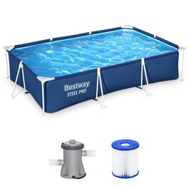 Bestway - Steel Pro 9.8' x 6.6' x 26" Rectangular Above Ground Swimming Pool Set