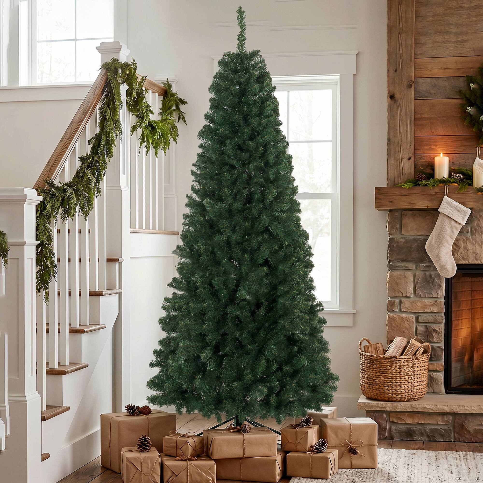 Alt View 7. Homcom - ft Artificial Christmas Tree, Norway Spruce Tree - Green.
