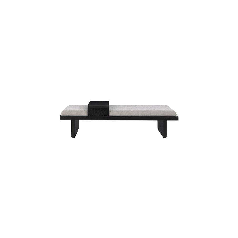Alt View 3. Meridian Furniture - Arlington Light Grey Chenille Fabric Bench - Grey.