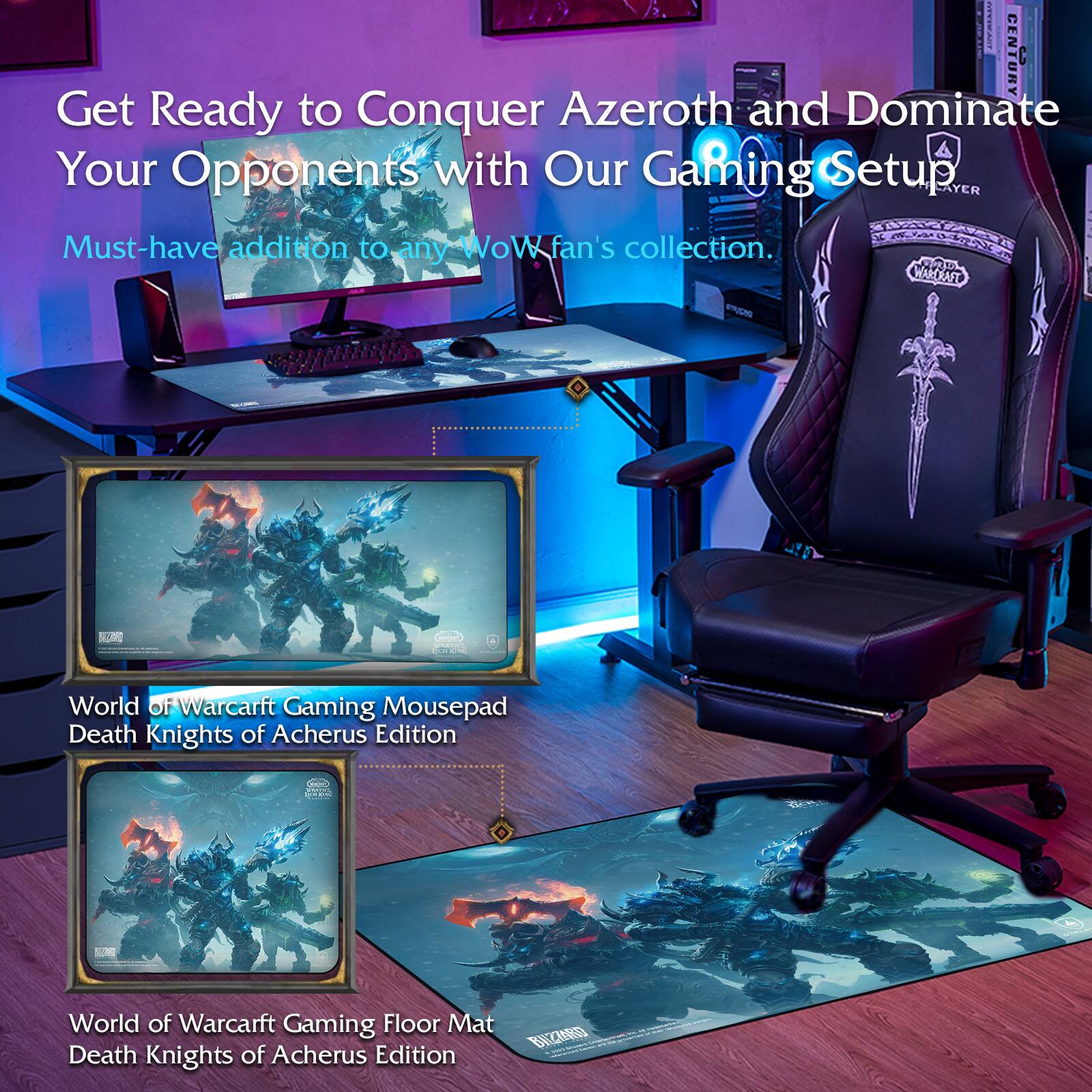 Get Ready to Conquer Azeroth and Dominate Your Opponents with Our Gaming Setup

Must-have addition to any WoW fan's collection.

World of Warcraft Gaming Mousepad Death Knights of Acherus Edition

World of Warcraft Gaming Floor Mat Death Knights of Acherus Edition