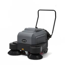 Dapper Supply - Commercial Walk Behind Battery Floor Sweeper 40in 9 Gal Hopper 26000 Sq Ft/hr 4hr Runtime - Black