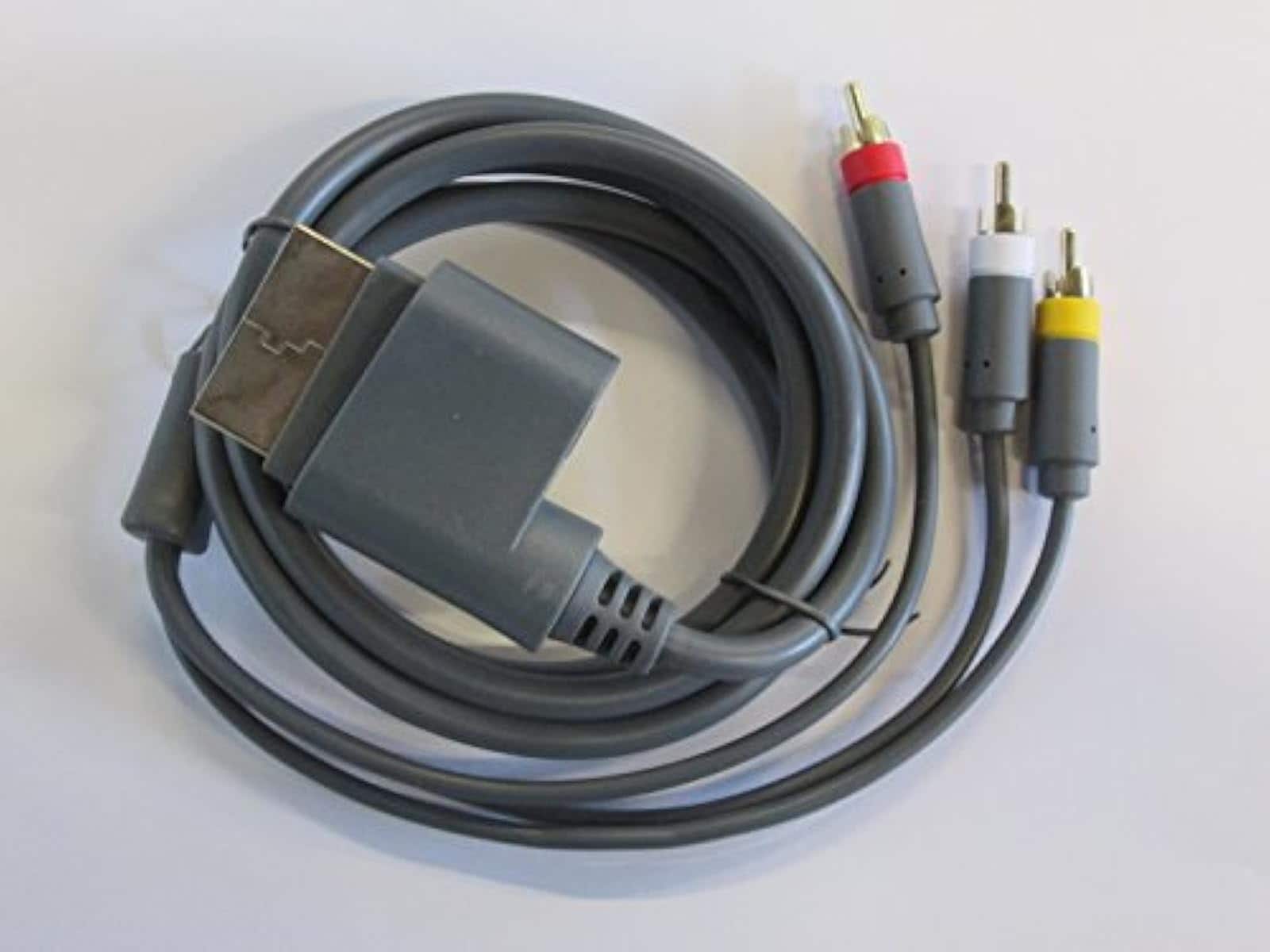 RCA Composite AV Cable For Microsoft By Mars Devices A/V For Xbox 360 - Black