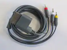 Front. Mars Devices - RCA Composite AV Cable For Microsoft By Mars Devices A/V For Xbox 360 - Black.