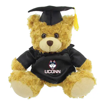 Front. Jardine - Black/Brown UConn Huskies 12'' Graduation Plush Bear - Black.