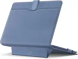 Fintie - Folio Sleeve for MacBook Neo 13 Inch A3404 2026, Foldable Stand, Document Pocket, Magnetic Closure, PU Leather Cover - Indigo