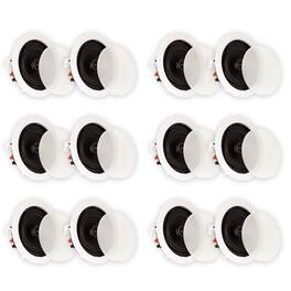 Theater Solutions by Goldwood - TS50C in Ceiling Speakers Surround Sound Home Theater 6 Pair Pack - Paintable White