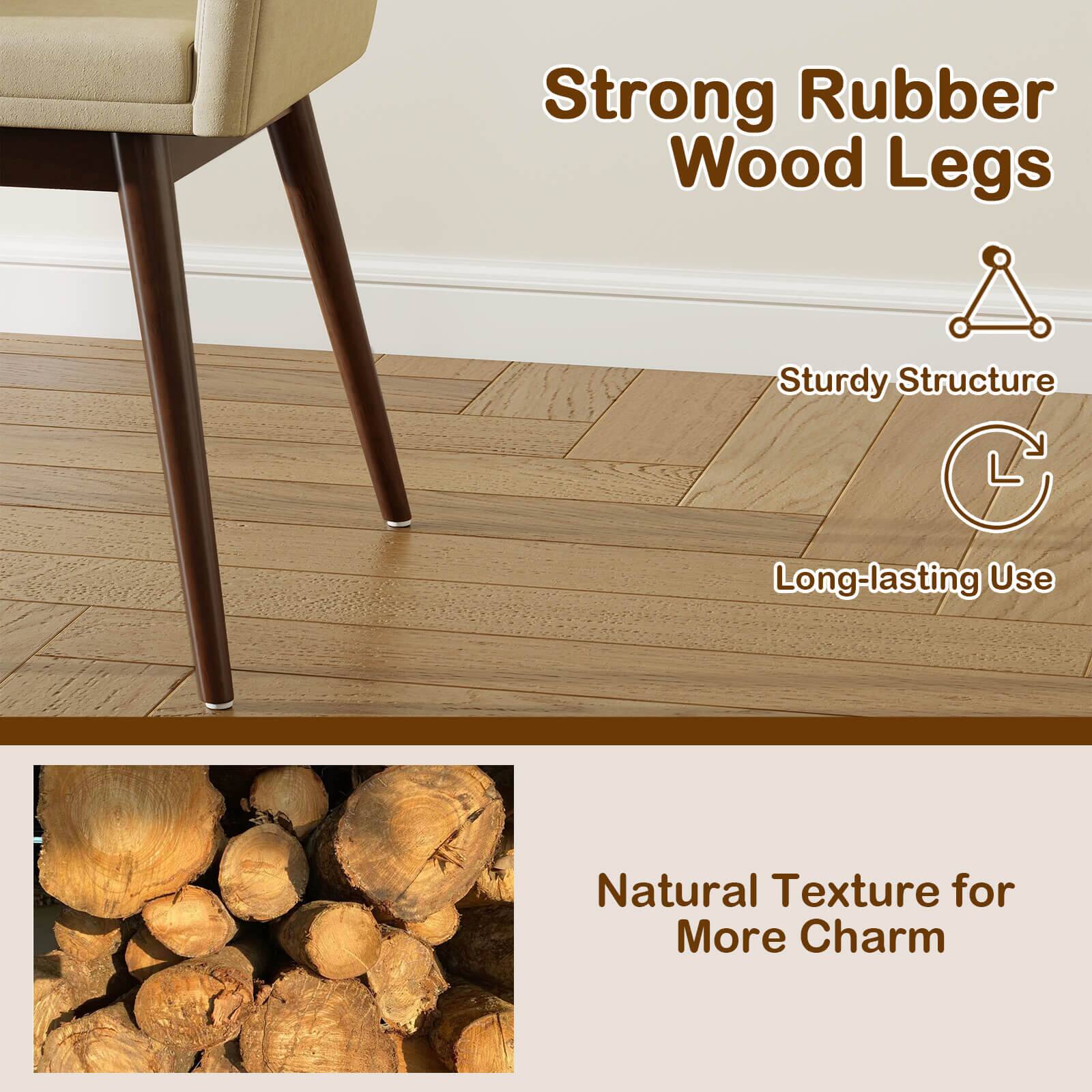 Strong Rubber Wood Legs

Sturdy Structure

Long-lasting Use

Natural Texture for More Charm