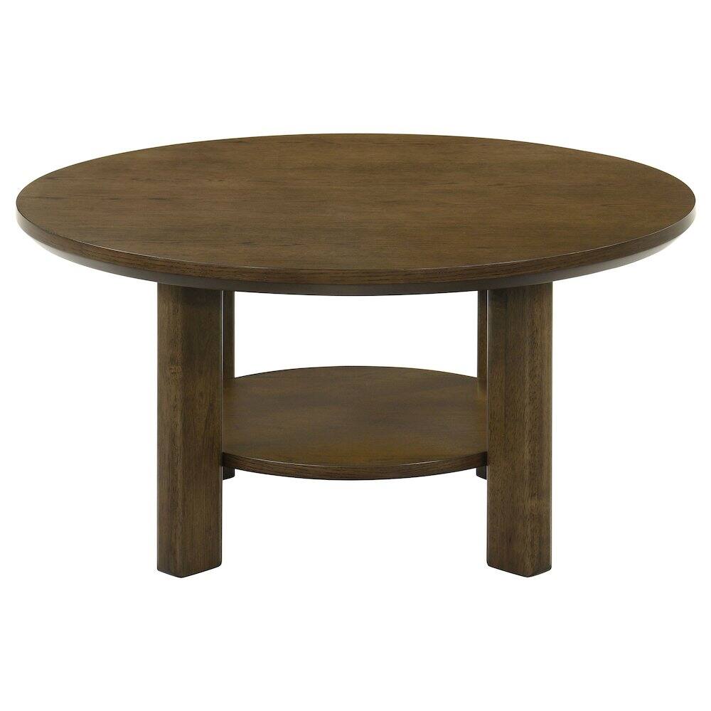 Left. Coaster Co. of America - Ottowa 36-inch Round Wood Cocktail Coffee Table Brown - Brown.