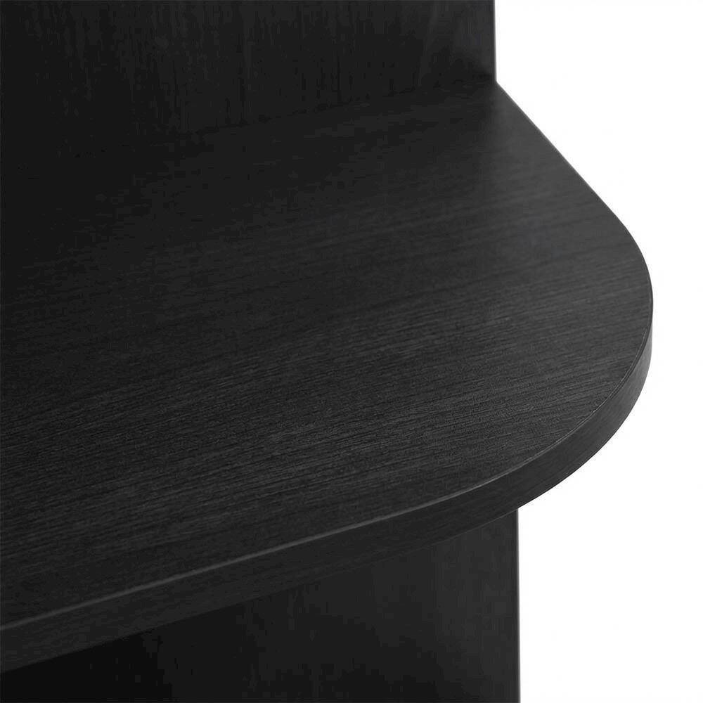 Alt View 1. FurniFact - 5-Tier Corner Open Shelf Bookcase with Spacious Storage - Blackwood.