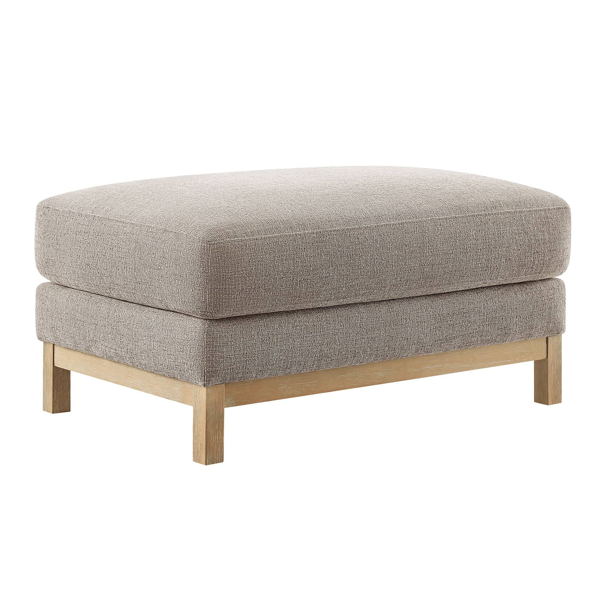 Angle. Modway - Roscoe Upholstered Ottoman - Pewter.
