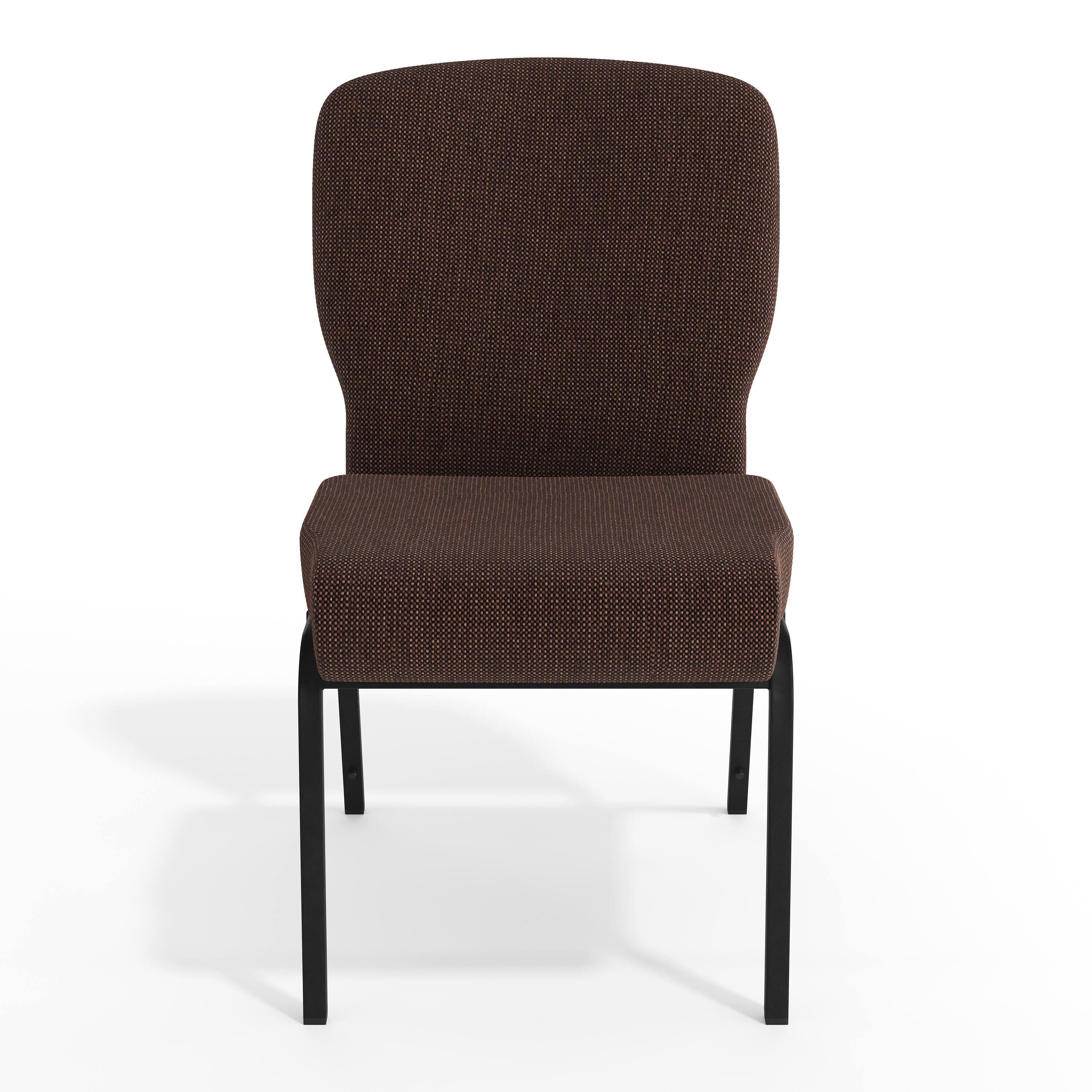 Alt View 9. Emma + Oliver - Signature Elite Church Chair - 20 in. Wide - Java Fabric/Black Frame.