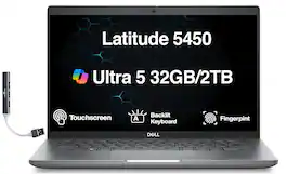 Dell - Upgraded - Latitude 5450 Laptop 14.0 FHD (Intel Ultra 5-135U, 32GB DDR5, 2TB SSD, Win 11 Pro) w/USB Hub - Silver