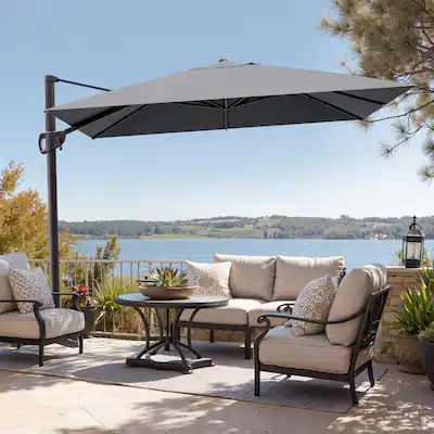 dark gray patio umbrella Abba Table Market the perfect cantilever umbrella for any occasion HGN / IGGN umbrella with