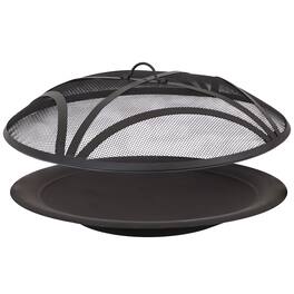Sunnydaze - 39 in Classic Elegance Replacement Fire Pit Bowl and Spark Screen - Black