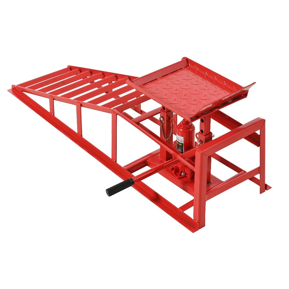 Angle. Ropilly - Ropilly 5 Ton Hydraulic Car Ramps 10000 lb Truck Service Lift 2 Pack Red.